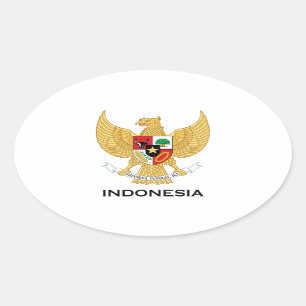 INDONESIEN - Emblem/Fahne/Wappen/Symbol Ovaler Aufkleber