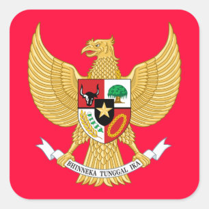 Indonesien-Emblem Quadratischer Aufkleber