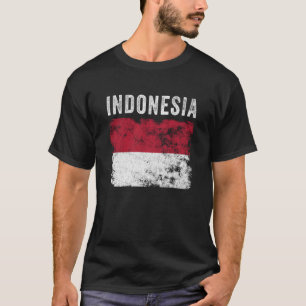 Indonesien-Flagge Bedrängt Männer Frauen Kinder In T-Shirt