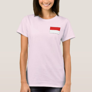 Indonesien-Flagge + Karten-T - Shirt