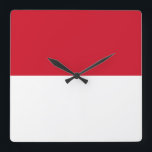 Indonesien-Flagge Quadratische Wanduhr<br><div class="desc">Indonesien-Flaggen-Produkt. Bestes in ihm ist Qualität.</div>