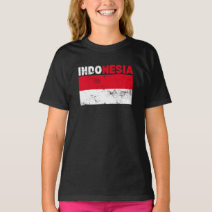 Indonesien-Flagge Vintage-T-Shirt T-Shirt