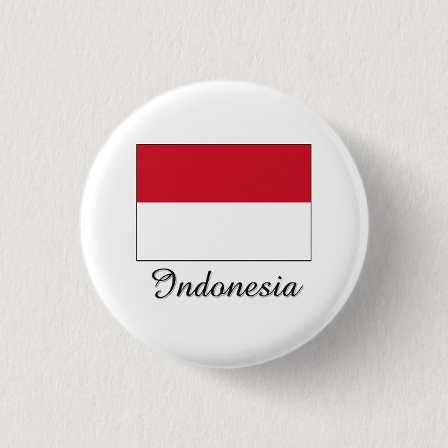 Indonesien-Flaggen-Entwurf Button (Vorderseite)