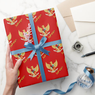 Indonesien Geschenke Verpackung, indonesische Flag Geschenkpapier