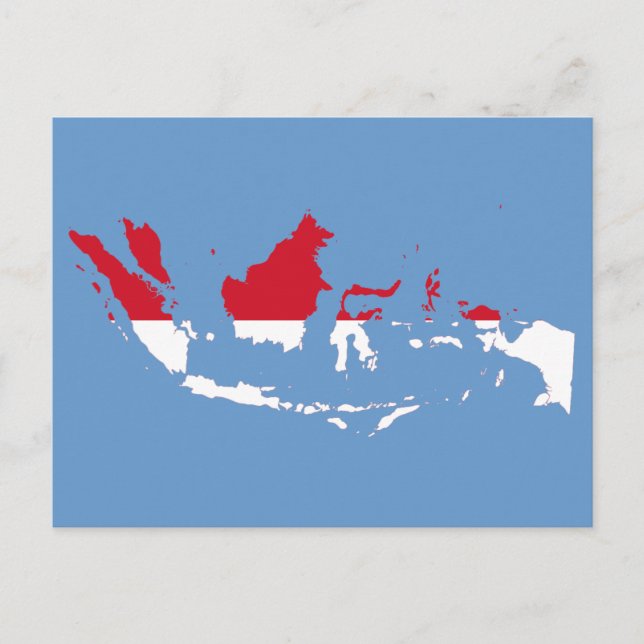 Indonesien ID, Jakarta, Flaggenkarte Postkarte (Vorderseite)