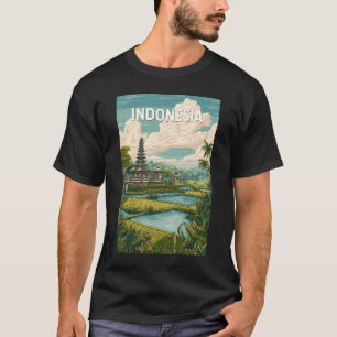 Indonesien Illustration Reise Kunst Vintage T-Shirt