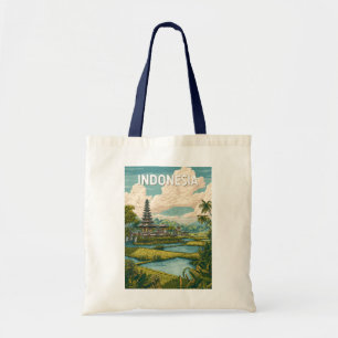 Indonesien Illustration Reise Kunst Vintage Tragetasche