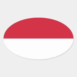 Indonesien - indonesische Flagge Ovaler Aufkleber