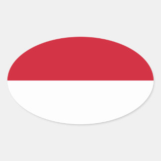Indonesien - indonesische Flagge Ovaler Aufkleber