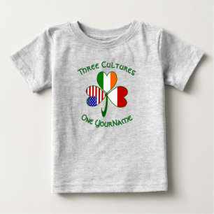 Indonesien Irland USA Kleeblatt Flagge Personalisi Baby T-shirt