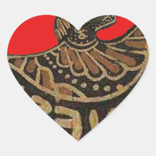 Indonesien Javanese Shadow Puppet Kulturkunst Herz-Aufkleber