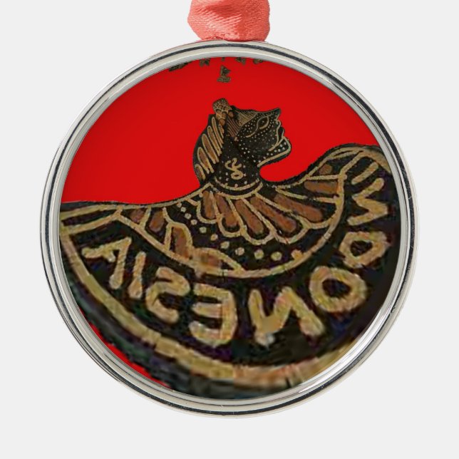 Indonesien Javanese Shadow Puppet Kulturkunst Ornament Aus Metall (Vorne)