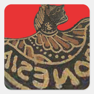 Indonesien Javanese Shadow Puppet Kulturkunst Quadratischer Aufkleber