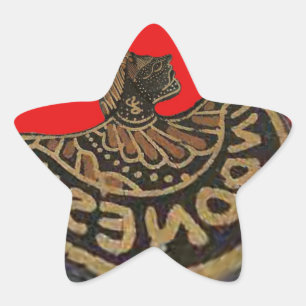 Indonesien Javanese Shadow Puppet Kulturkunst Stern-Aufkleber