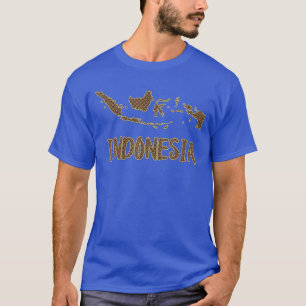Indonesien Karte gefüllt mit traditionellem indone T-Shirt