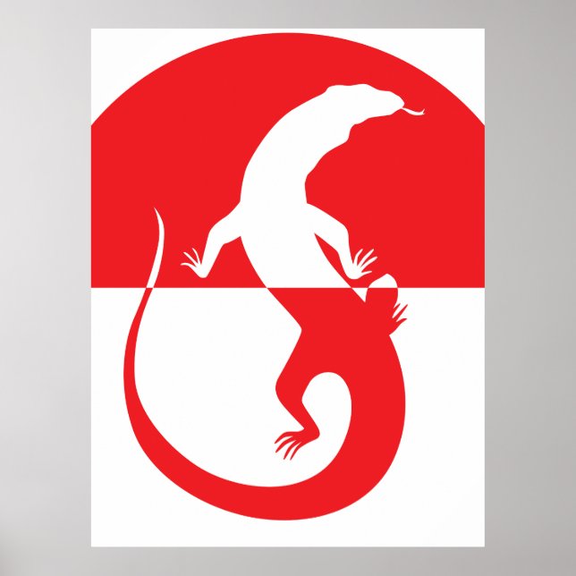 Indonesien Komodo Dragon Monitor Indonesisch Poster (Vorne)