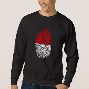 Indonesien Landesflagge Fingerabdruck DNA Sweatshirt