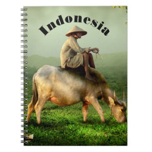 Indonesien Landschaftliche Landschaft mit Buffalo Notizblock