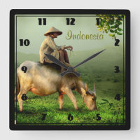 Indonesien Landschaftliche Landschaft mit Buffalo