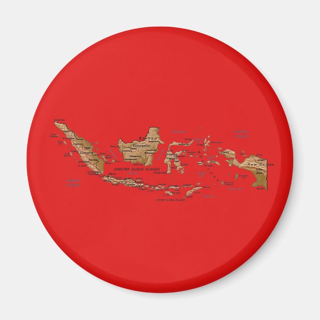 Indonesien Map Magnet (Vorne)