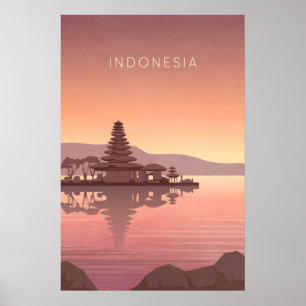 Indonesien Minimal Reiseplakat Poster