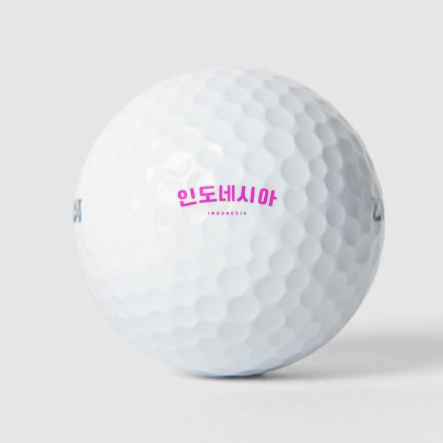 Indonesien Pink in Koreanisch Hangul Kpop Golfball (Vorderseite)