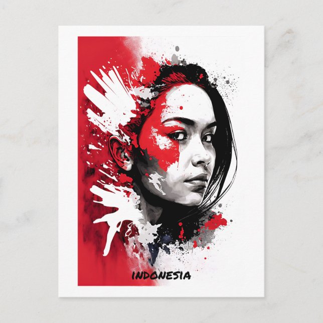 Indonesien Postkarte - Portrait - Welt der Frauen (Vorderseite)
