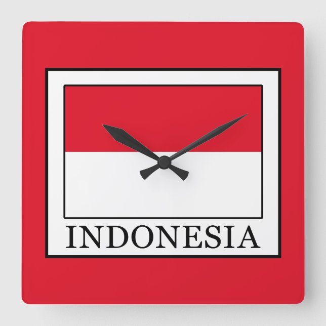 Indonesien Quadratische Wanduhr (Vorderseite)