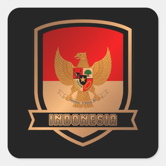 Indonesien Quadratischer Aufkleber (Vorderseite)
