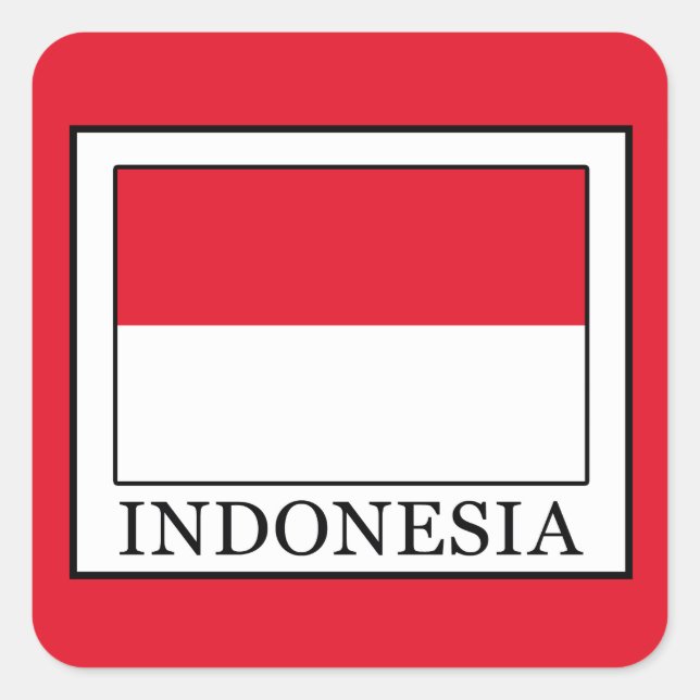 Indonesien Quadratischer Aufkleber (Vorderseite)