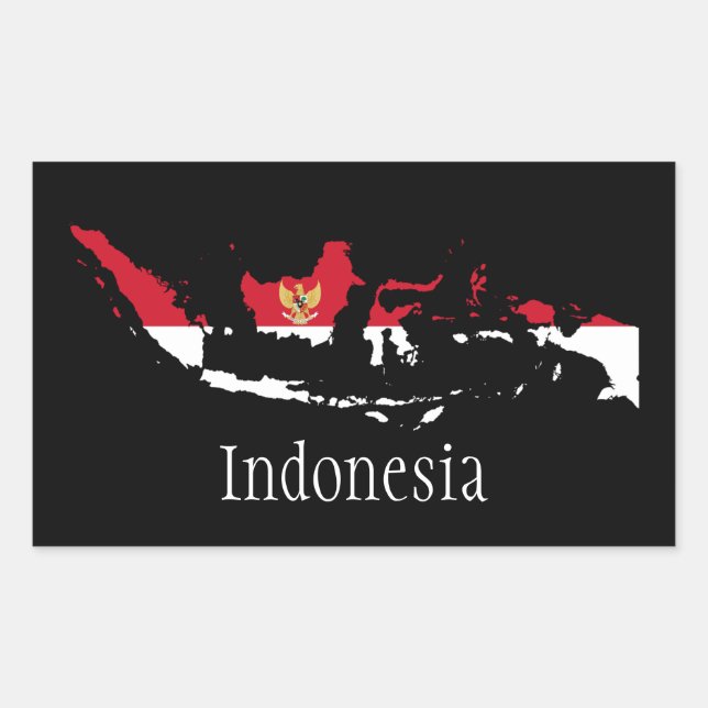 Indonesien Rechteckiger Aufkleber (Vorderseite)