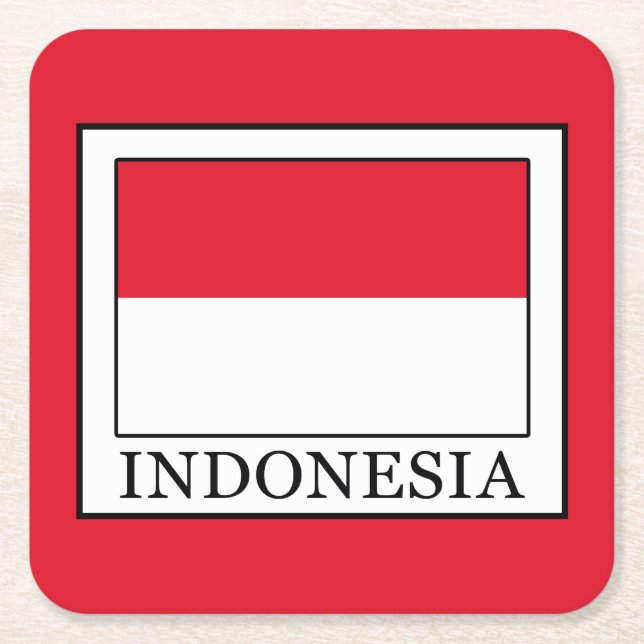 Indonesien Rechteckiger Pappuntersetzer (Vorderseite)