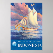 Indonesien Reiseplakat Bugis Volk Kunst Buginese