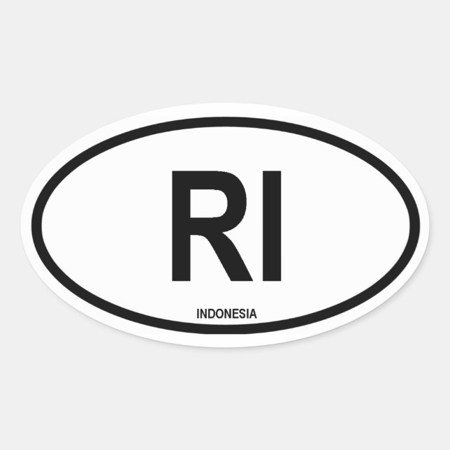 Indonesien "RI" Ovaler Aufkleber (Vorderseite)