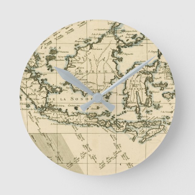 Indonesien und die Philippinen Runde Wanduhr (Vorderseite)
