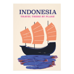 Indonesien Vintage-Reiseplakat Fotodruck