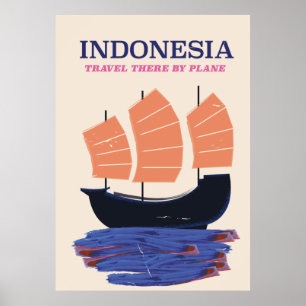 Indonesien Vintage-Reiseplakat Poster