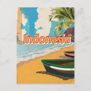 Indonesien Vintage-Urlaubsposter Postkarte