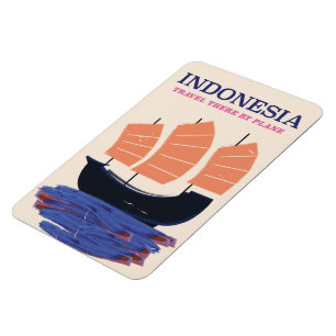 Indonesien Vintages Reiseplakat Magnet