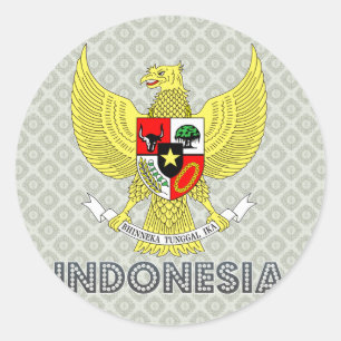 Indonesien-Wappen Runder Aufkleber