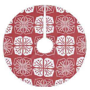 Indonesisch Batik Kawung Gurda Design Polyester Weihnachtsbaumdecke