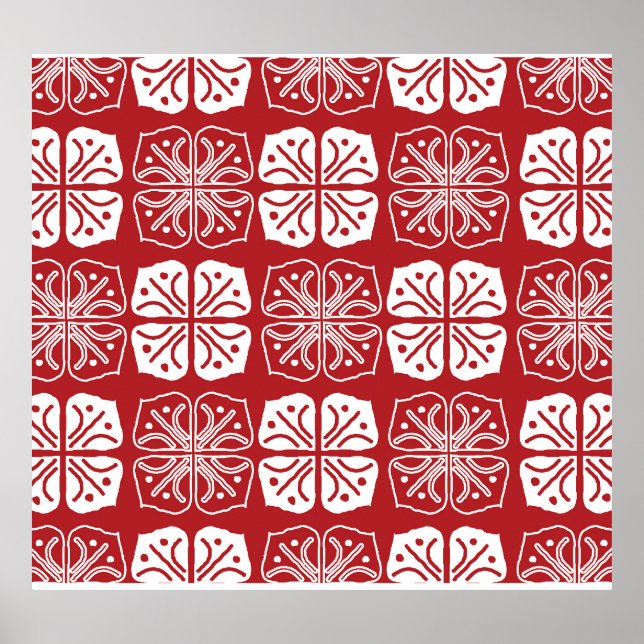 Indonesisch Batik Kawung Gurda Design Poster (Vorne)