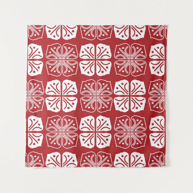 Indonesisch Batik Kawung Gurda Design Wandteppich (Vorderseite)