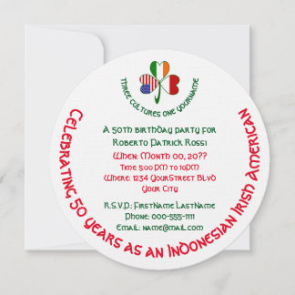 Indonesisch-irisches Kleeblatt Birthday Einladung