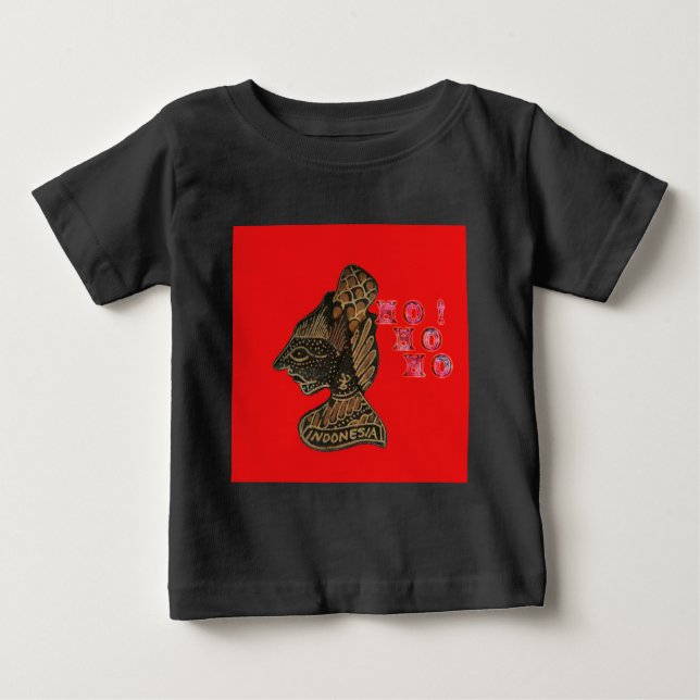 Indonesisch Shadow Puppet Hospho Design auf roter  Baby T-shirt (Vorderseite)