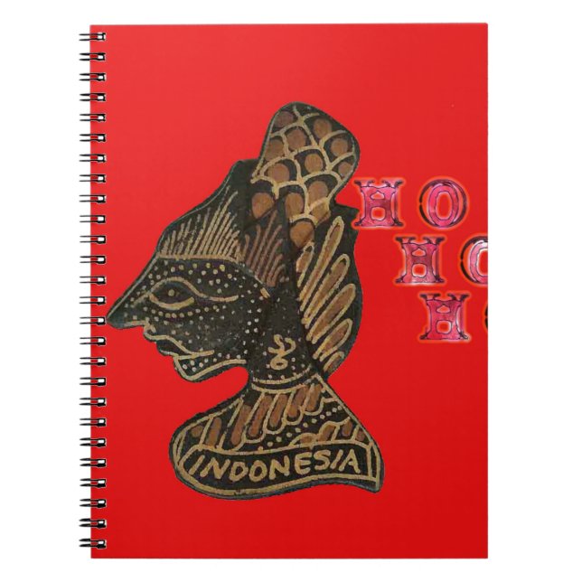 Indonesisch Shadow Puppet Hospho Design auf roter  Notizblock (Vorderseite)