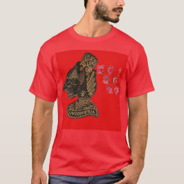 Indonesisch Shadow Puppet Hospho Design auf roter  T-Shirt