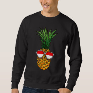 Indonesische Ananas Indonesische Flagge Sonnenbril Sweatshirt