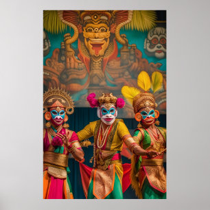 Indonesische Bali Maskentänzer Poster