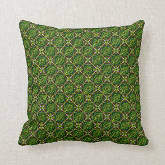 Indonesische Batik Motif Kawung Dark Green Kissen